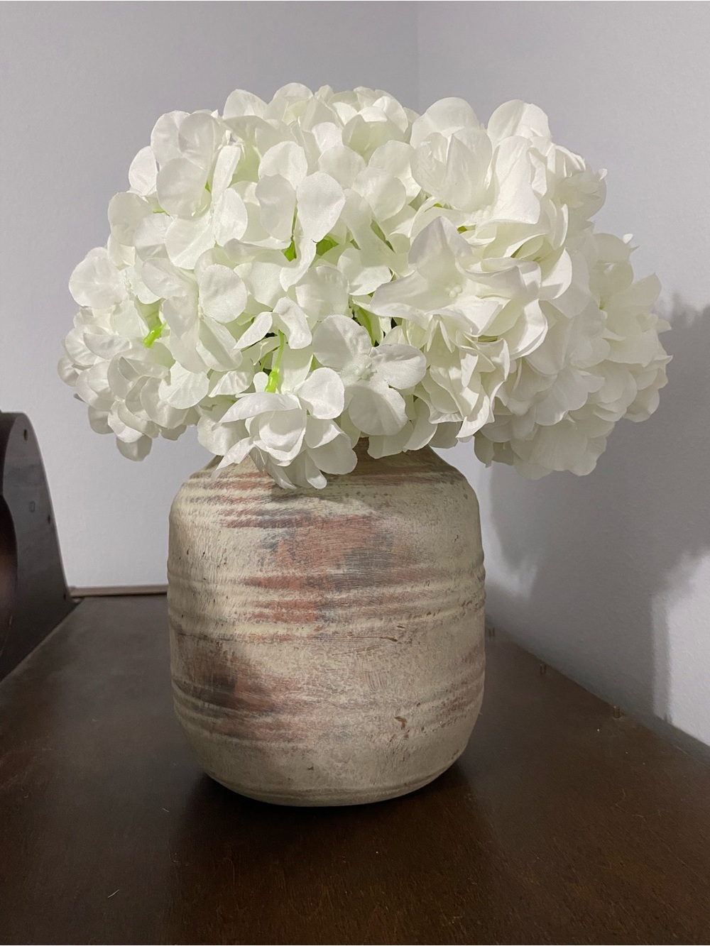Faux White Hydrangeas